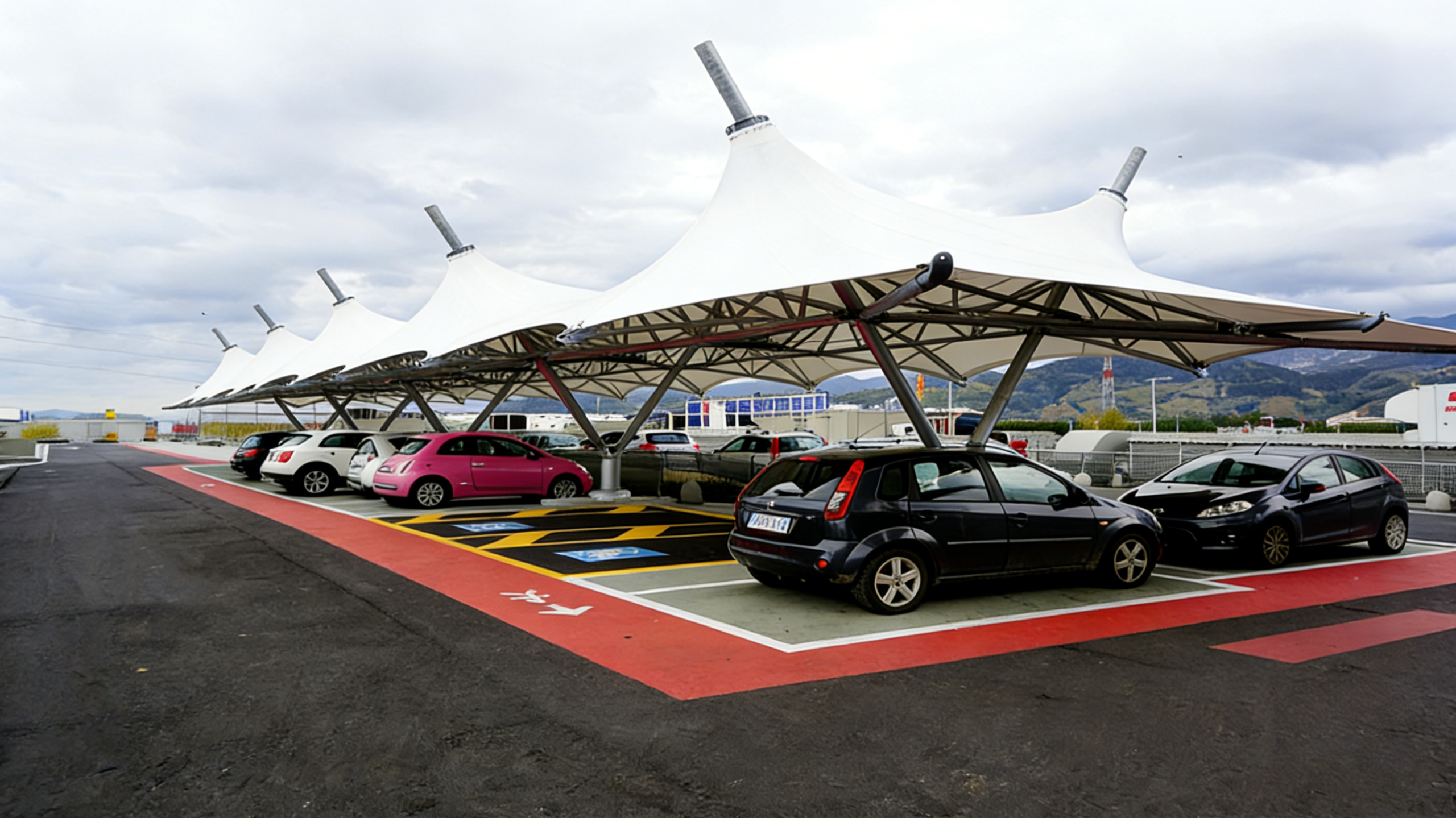 Tensile Membrane Car Parking Canopy Systems