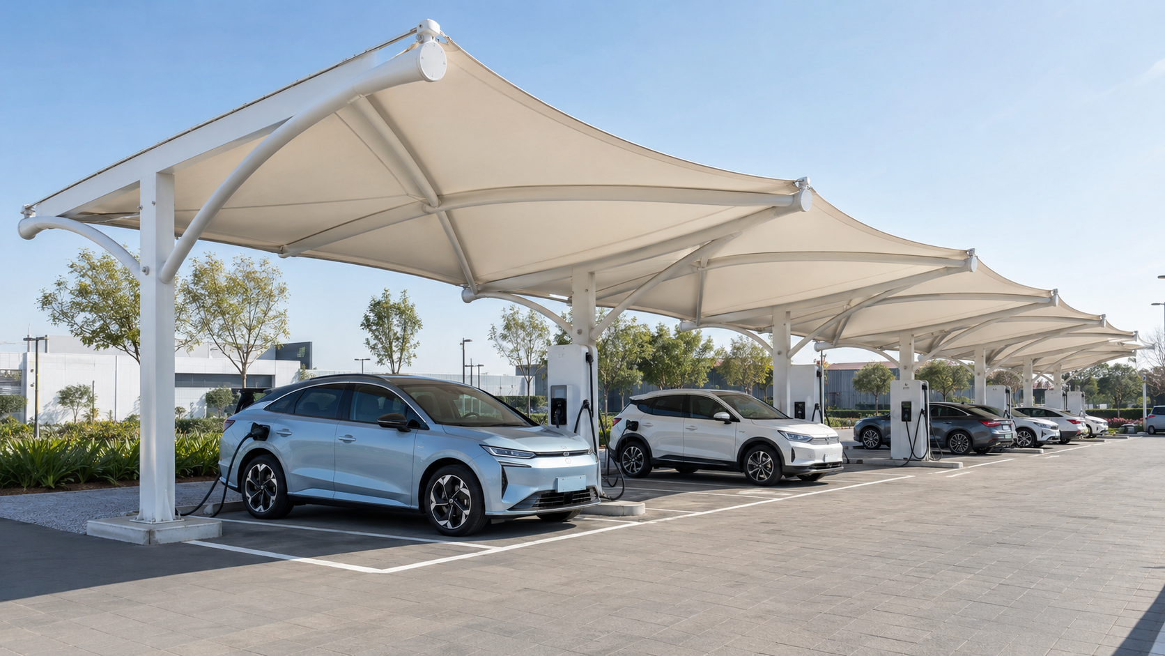 EV Charging Station Canopies: Tensile Membrane Design Guide