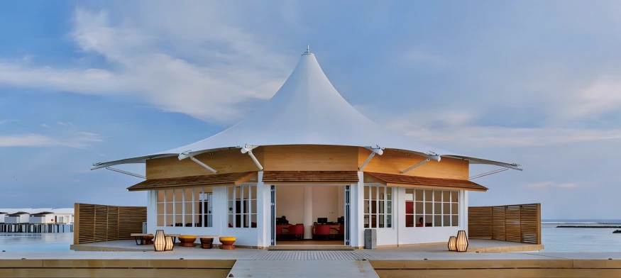 Maldives membrane reception hall exterior